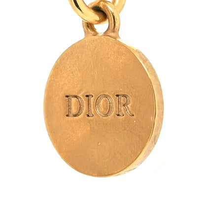 Christian Dior Metal Wide CD Logo Chain Link Choker Necklace Gold 5 of 5