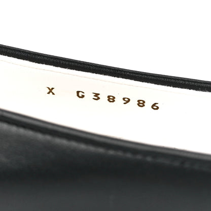 Chanel Lambskin Patent Calfskin Cap Toe Ankle Chain Ballerina Flats 38 Black 8 of 9