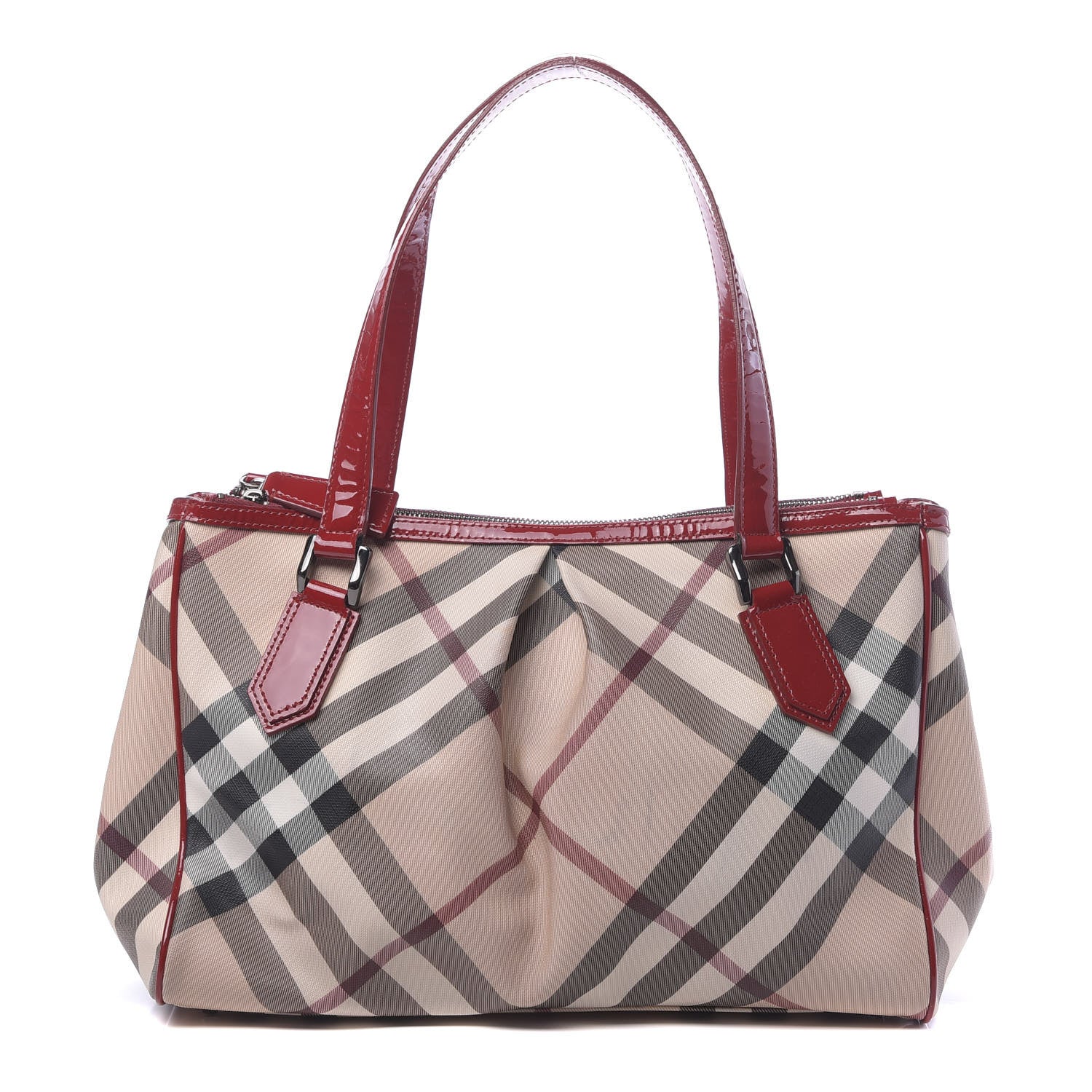 Burberry Nova Check Medium Melbury Tote Red 1 of 15