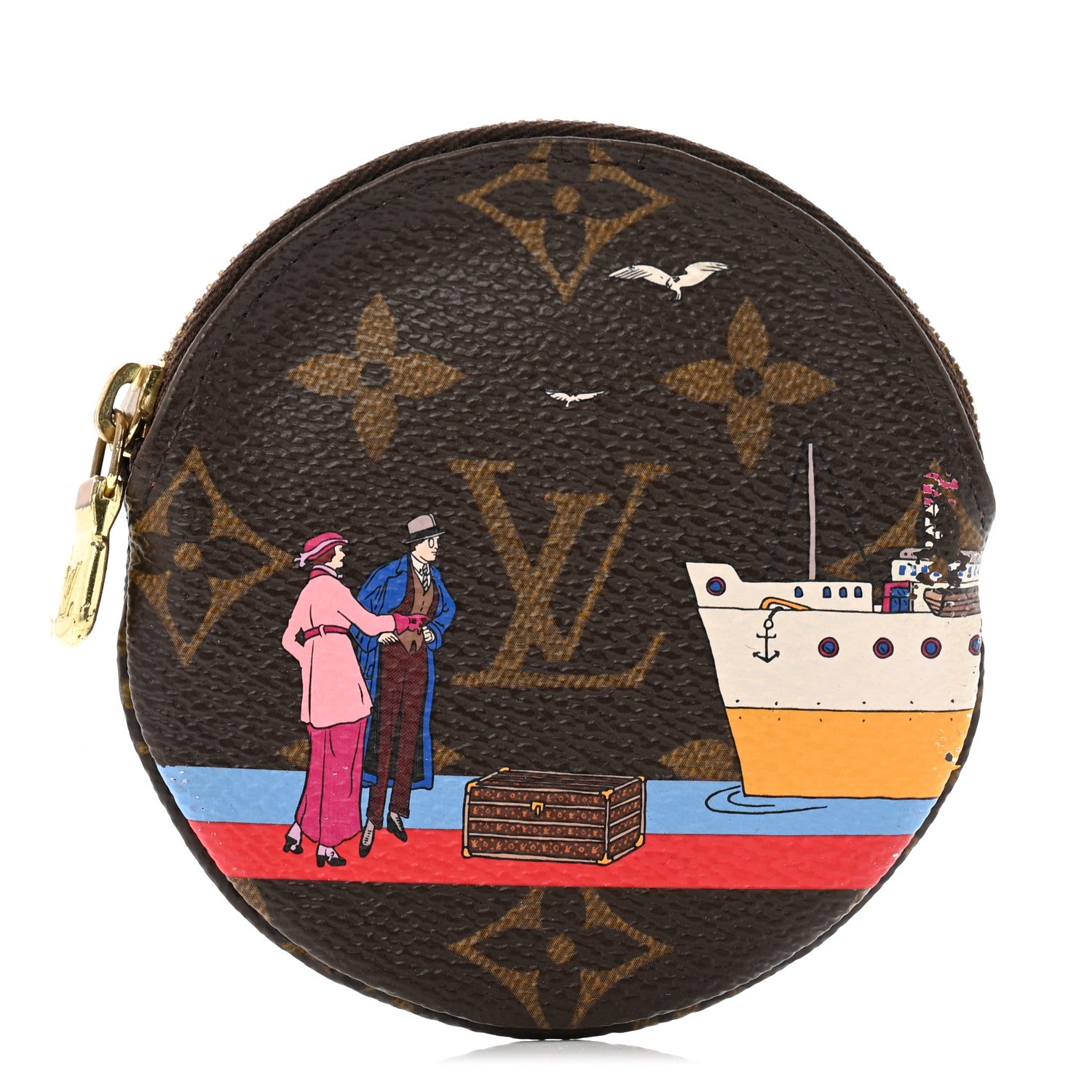 Louis Vuitton Monogram 2016 Christmas Animation Round Coin Purse Rouge 1 of 9