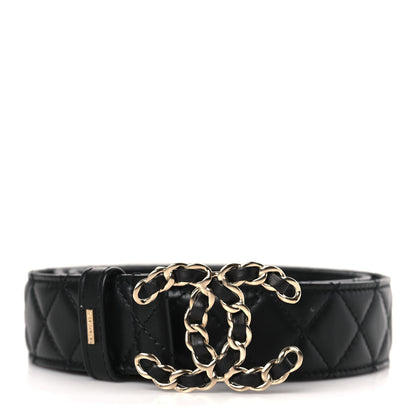 Chanel Calfskin Quilted CC Chain Belt 90 36 Black 1 of 6
