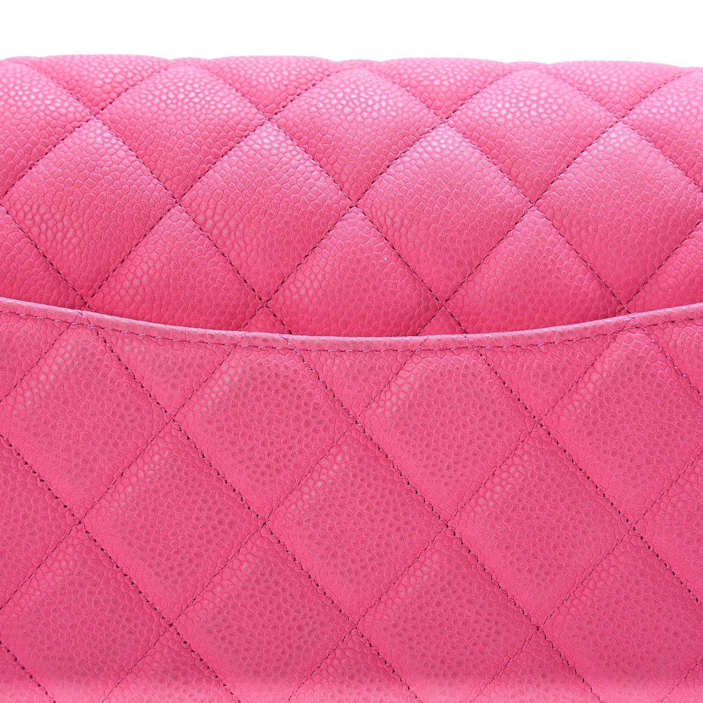 Iridescent Caviar Quilted Jumbo Double Flap Pink