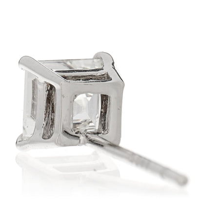 Parker & West by FASHIONPHILE Platinum Diamond .68ct Square Cut Solitaire Earrings 4 of 6