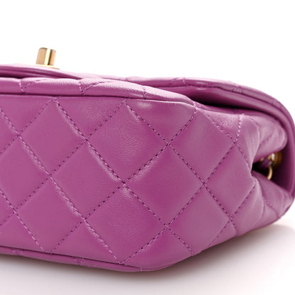 Chanel Lambskin Quilted Mini Pearl Crush Flap Purple 10 of 10