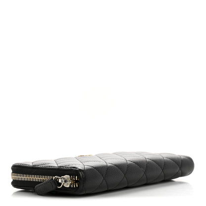 Chanel Caviar Quilted Large Gusset Zip Around Wallet Black 4 of 14