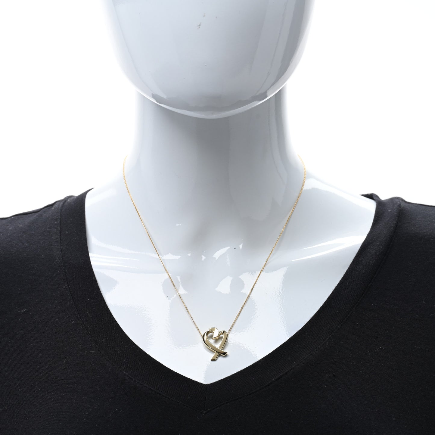18K Yellow Gold Paloma Picasso Loving Heart Pendant Necklace