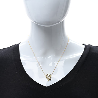 Tiffany 18K Yellow Gold Paloma Picasso Loving Heart Pendant Necklace 3 of 4