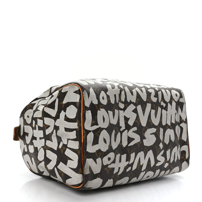 Louis Vuitton Monogram Graffiti Speedy 30 Silver 4 of 13