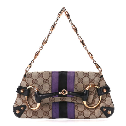 Gucci Tom Ford Monogram Horsebit Web Clutch Purple 1 of 10