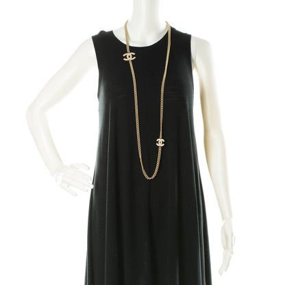 Chanel Quilted Pearl CC Long Chain Necklace Gold 2 of 5