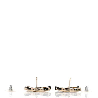 Chanel Crystal CC Earrings Light Gold 3 of 4