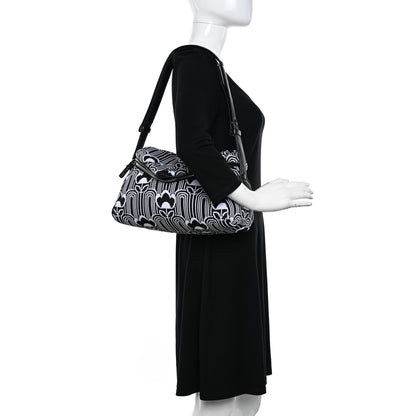Prada Maglia Jacquard Signaux Bag Black White 2 of 10