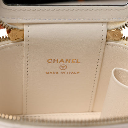 Chanel Lambskin Quilted Mini Vanity Case With Chain White 5 of 10
