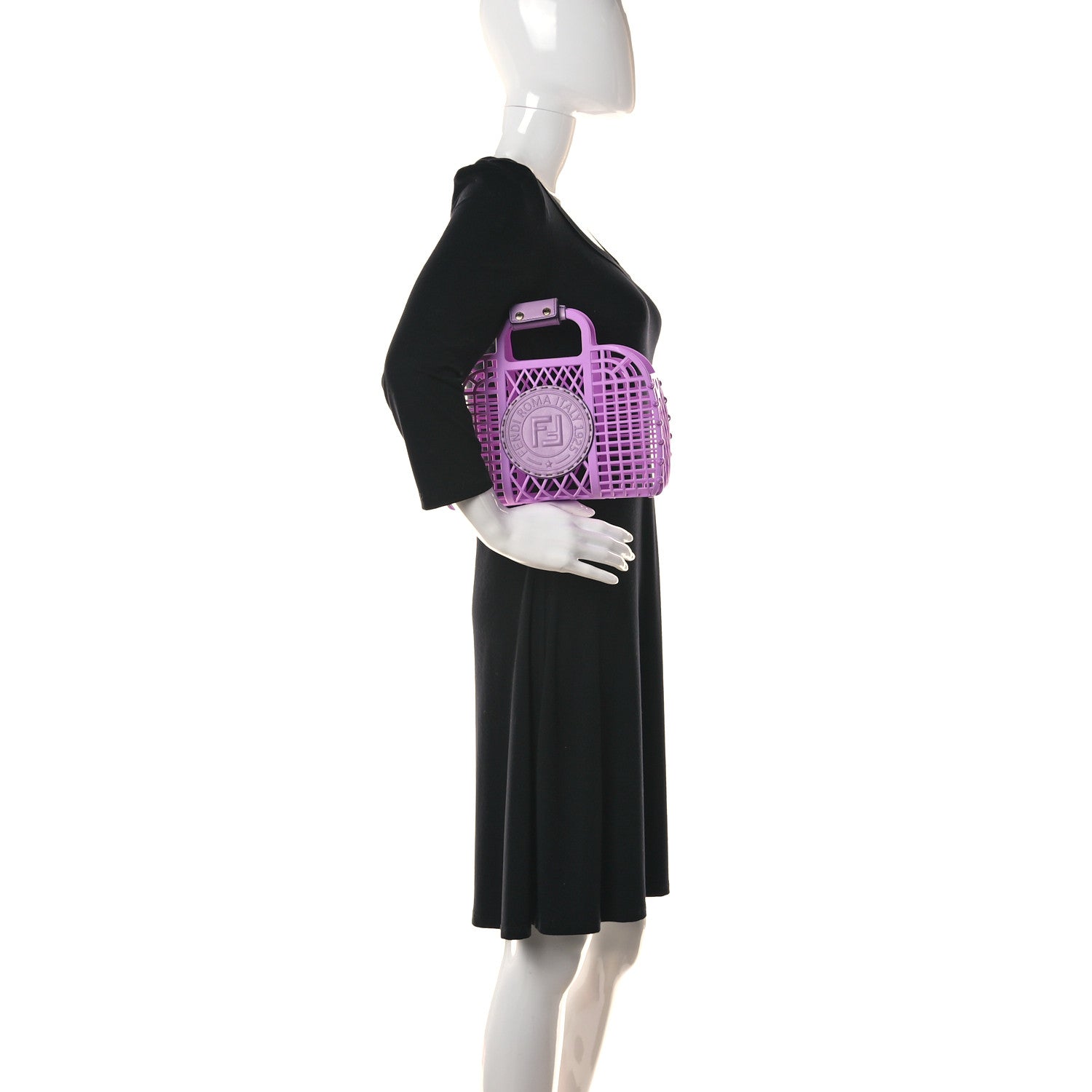 Fendi Recycled Plastic Vitello Liberty Matte Small Fendi Basket Violetta 2 of 15