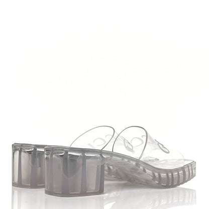 Gucci Rubber Gucci Logo Womens Platform 20/60mm Slide Sandals 38 Transparent 4 of 8