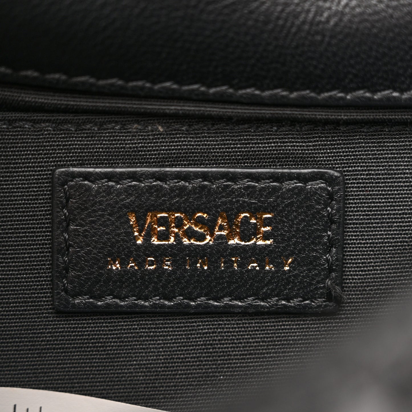 Nappa Quilted Small Medusa Chain Crossbody Black