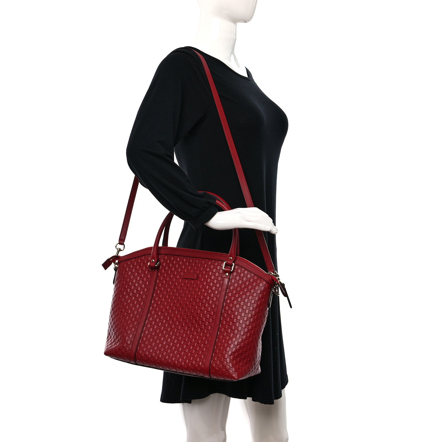 Gucci Soft Microguccissima Dome Satchel Red 2 of 9
