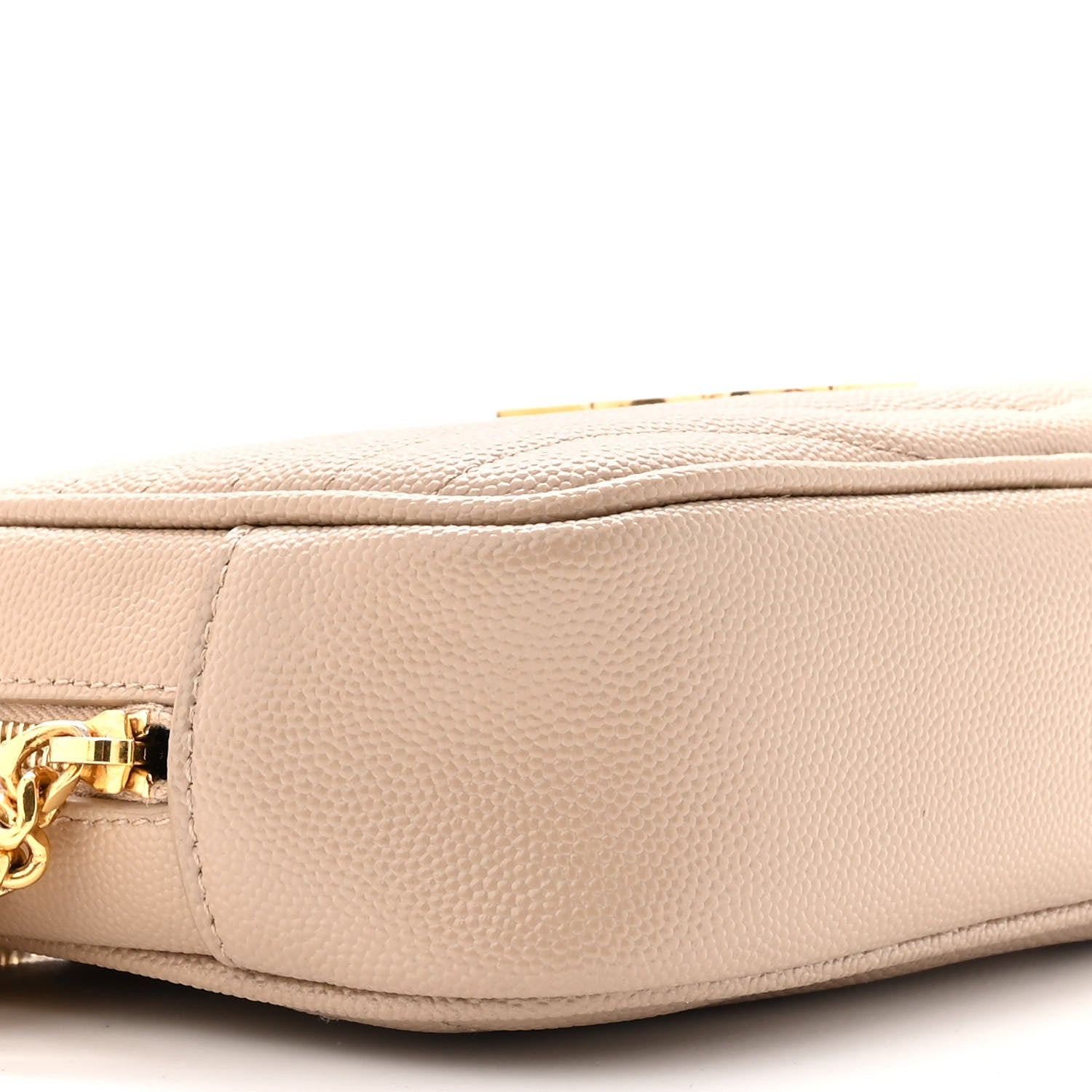 Saint Laurent Grain De Poudre Matelasse Monogram Mini Lou Camera Bag Dark Beige 9 of 10