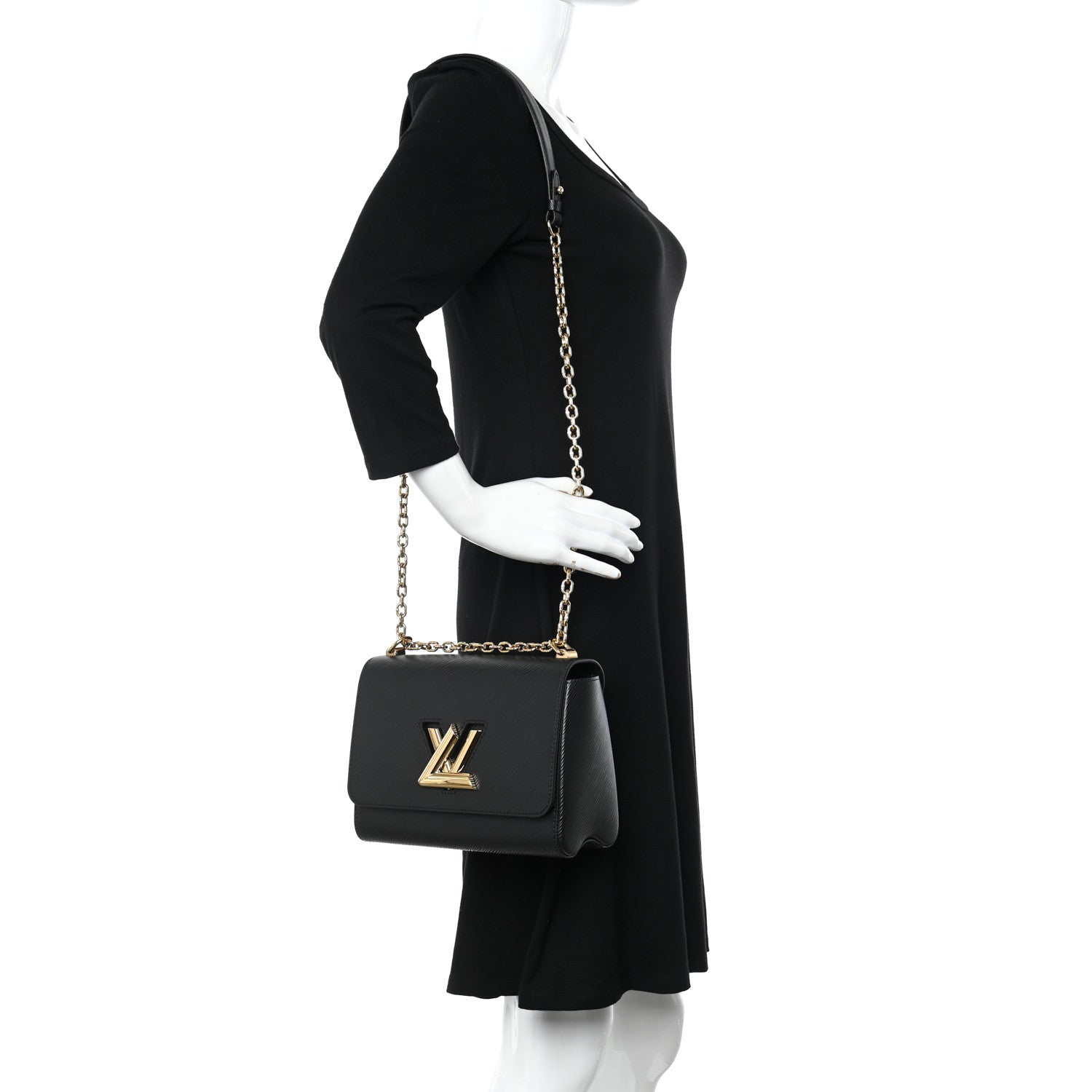 Louis Vuitton Epi Twist Shoulder Bag MM Black 2 of 10