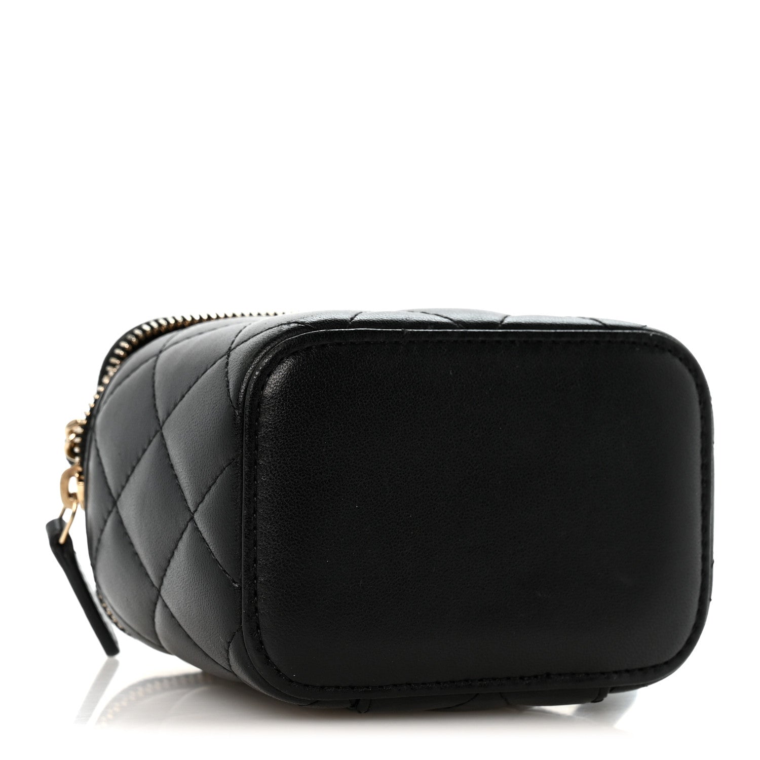 Chanel Lambskin Quilted Top Handle Mini Vanity Case With Chain Black 3 of 11
