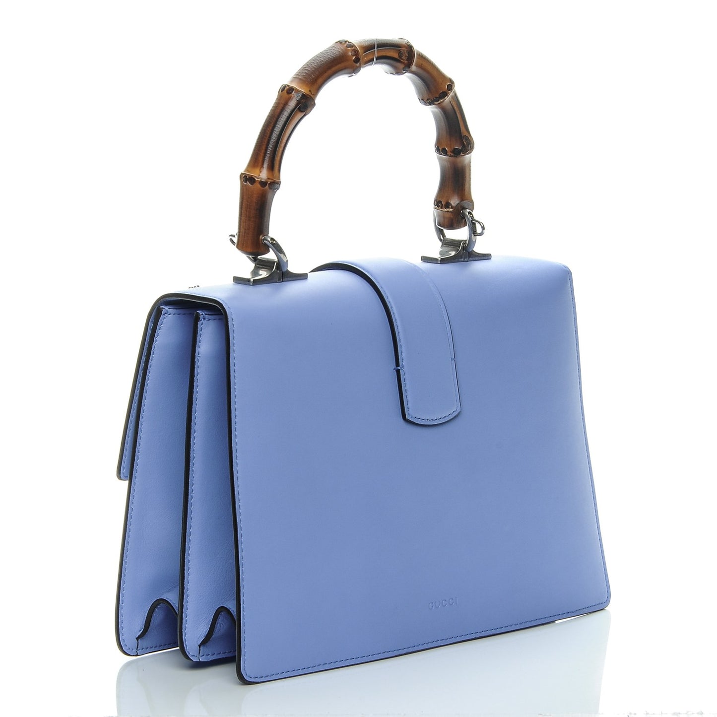 Calfskin Bamboo Web Embroidered Medium Dionysus Top Handle Bag Light Blue