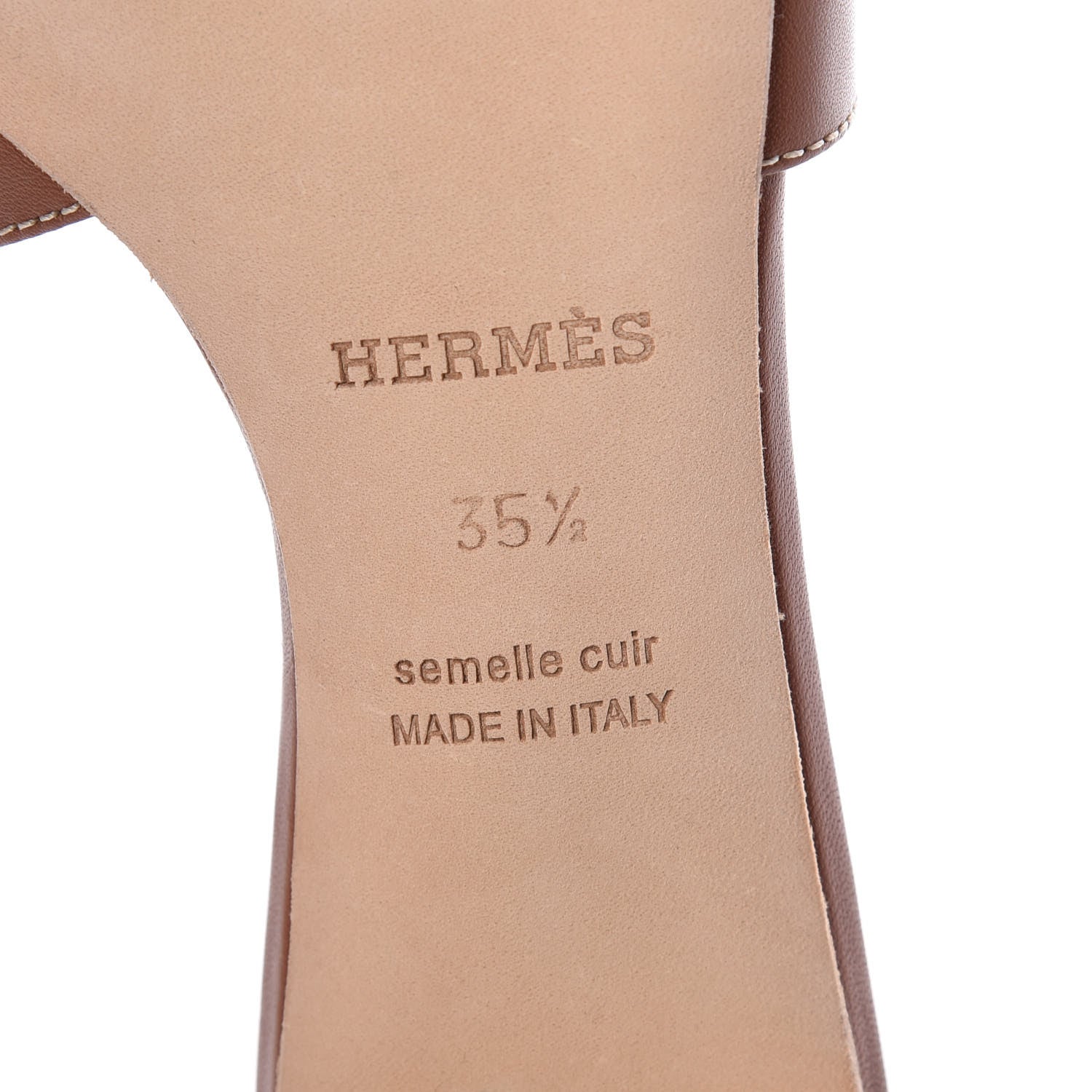 Hermes Calfskin Oasis Sandals 35.5 Gold 7 of 7