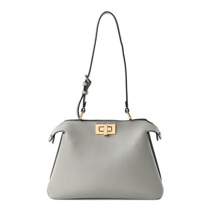 Fendi Vitello Small Soft Peekaboo Satchel Matcha Latte 1 of 10