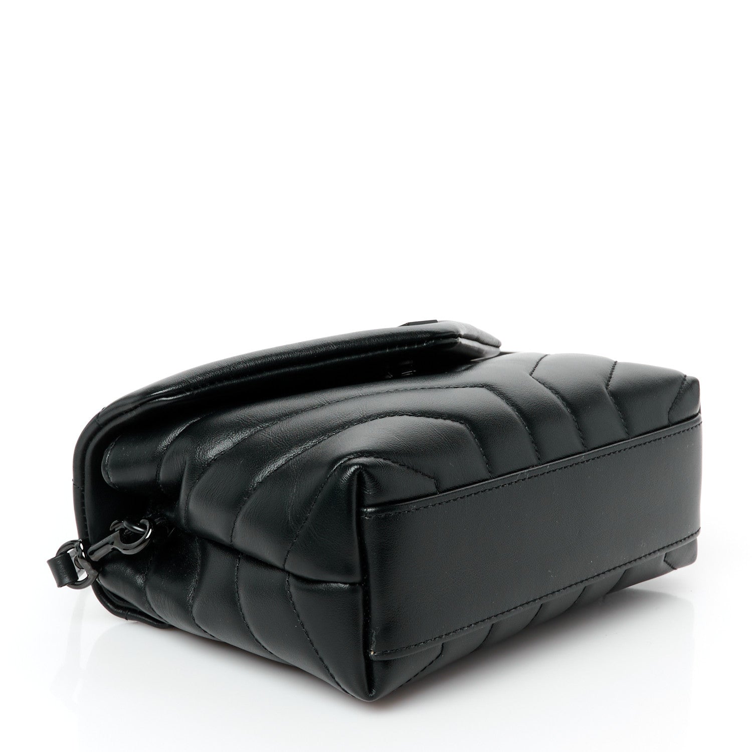 Saint Laurent Calfskin Y Quilted Monogram Monochrome Toy Loulou Crossbody Bag Black 4 of 11