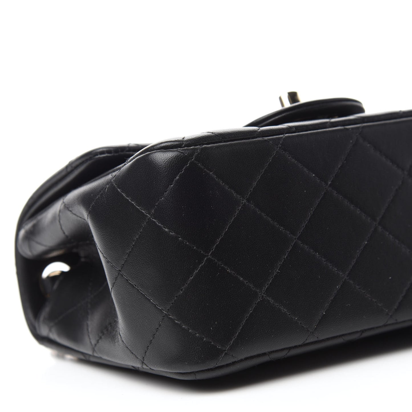 Lambskin Quilted Mini Square Flap Black