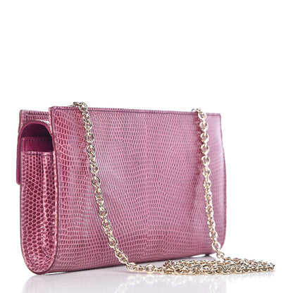 Saint Laurent Lizard Evening Clutch Pink 3 of 11