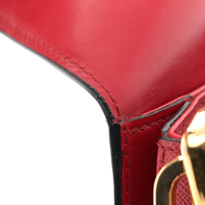 Prada Saffiano Lux Embleme Flap Shoulder Bag Fuoco 10 of 12