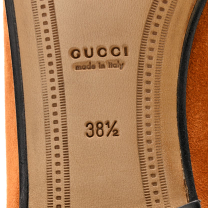 Gucci Suede Cachemire Malaga Kid Womens Jordaan Loafers 38.5 Blondie Cognac 8 of 11
