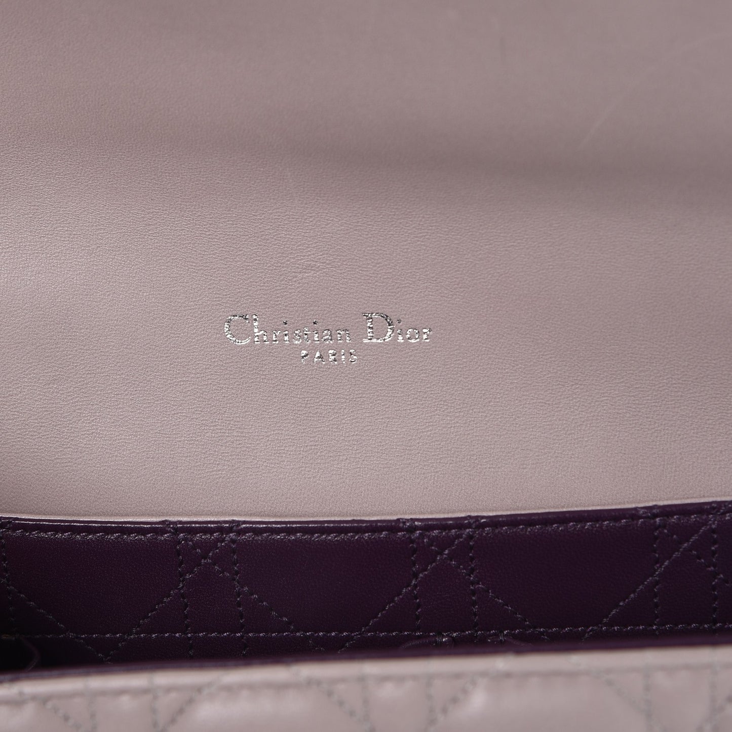 Lambskin Cannage Medium Miss Dior Flap Grey