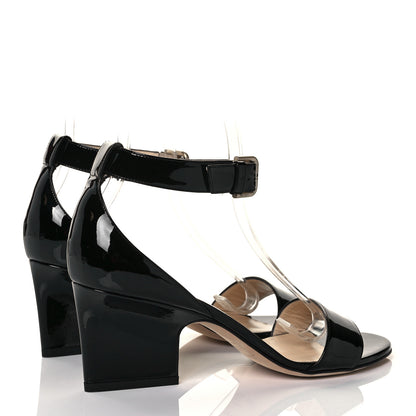 Jimmy Choo Patent Calfskin Edina Sandals 37 Black 4 of 8