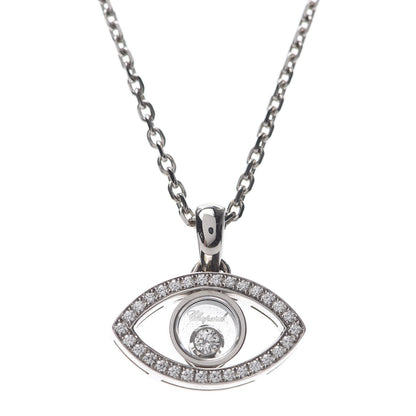 Chopard 18K White Gold Pave Diamond Good Luck Charms Evil Eye Pendant Necklace 4 of 9