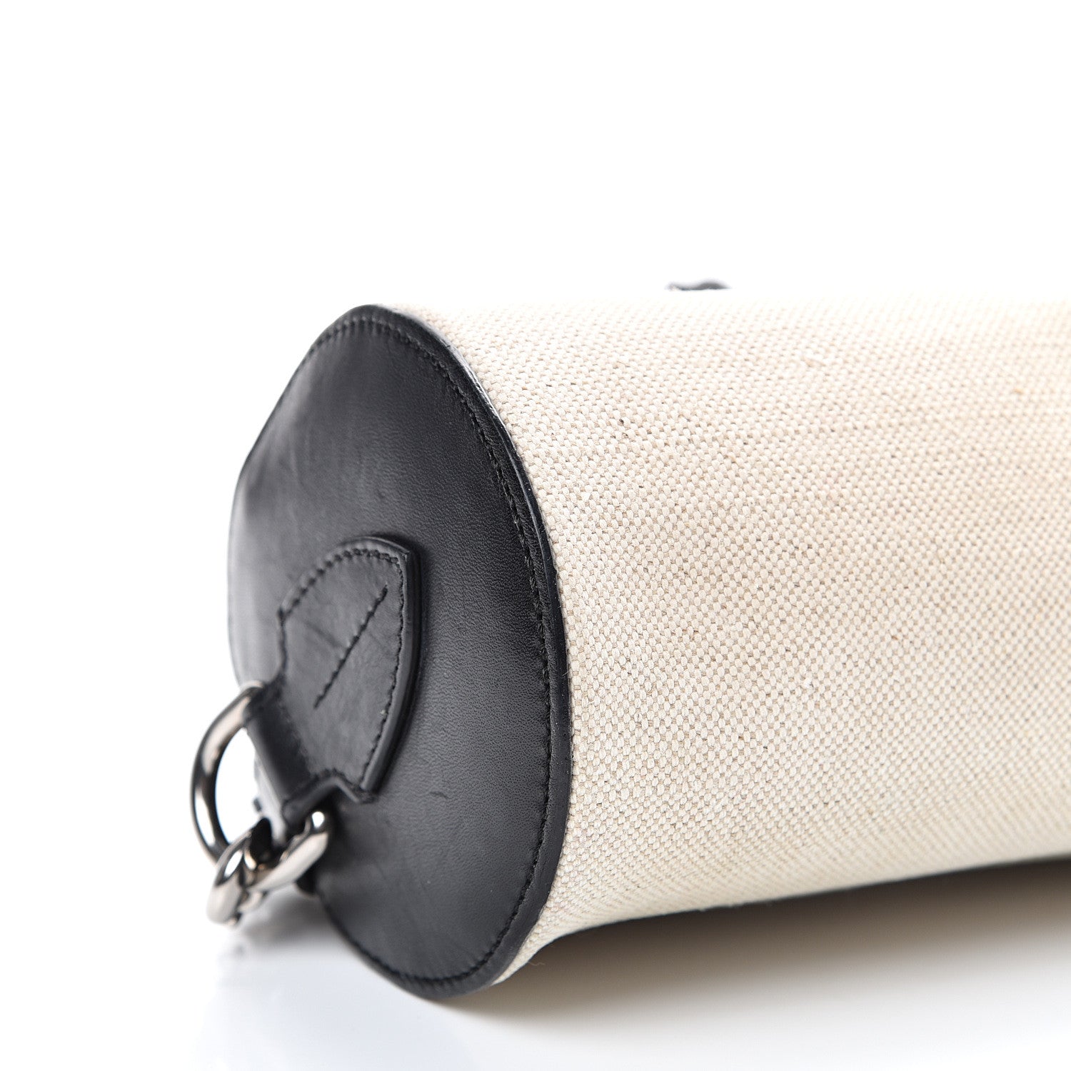 Burberry Calfskin Linen The Barrel Bag Black 9 of 15
