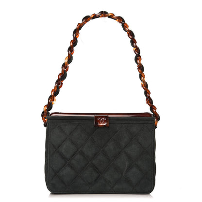Chanel Suede Quilted Bekko Chain CC Box Clutch Green 1 of 15