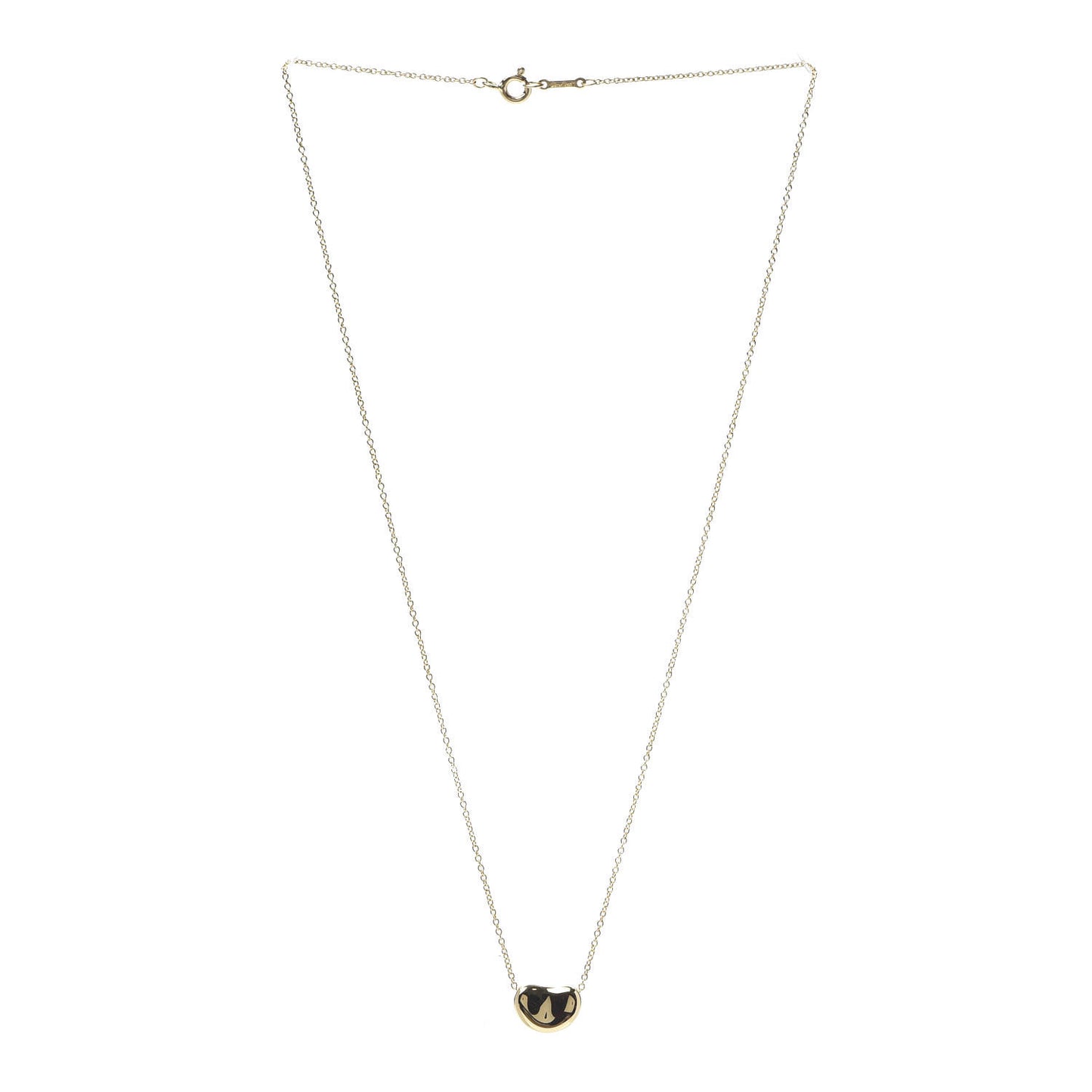 18K Yellow Gold 12mm Elsa Peretti Bean Pendant Necklace