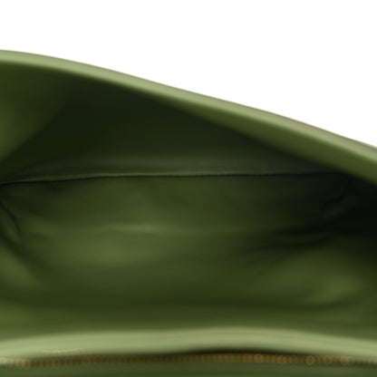 Gucci Roxy Calfskin Web Medium Blondie Top Handle Shoulder Flap Bag Salamander Green 5 of 12