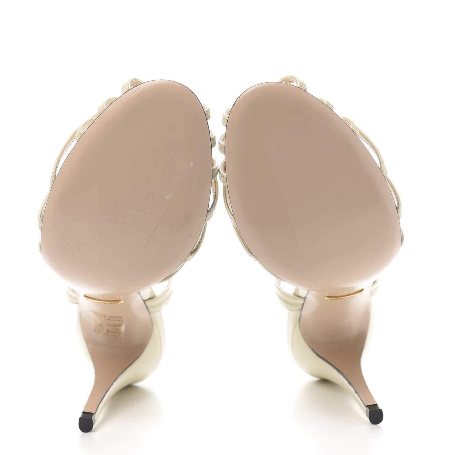 Patent Strappy Sandals 39 Vintage White