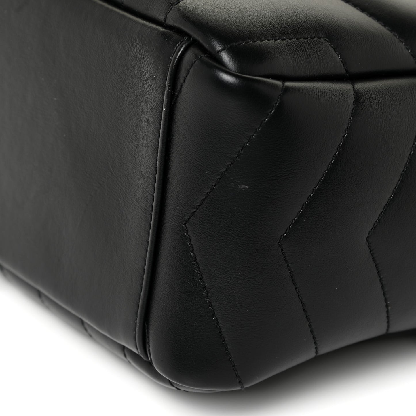 Calfskin Y Quilted Monogram Small Loulou Bowling Bag Black