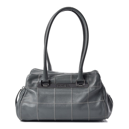 Chanel Caviar Square Stitched Medium Tote Grey 1 of 14