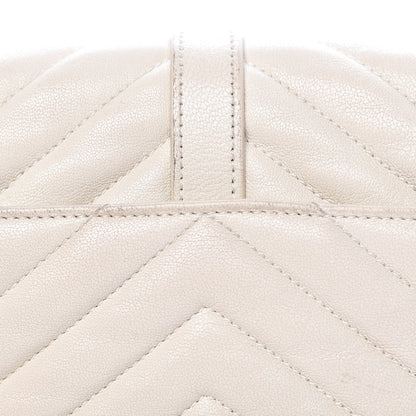 Saint Laurent Sheepskin Matelasse Monogram Classic Baby Chain Bag White 12 of 21