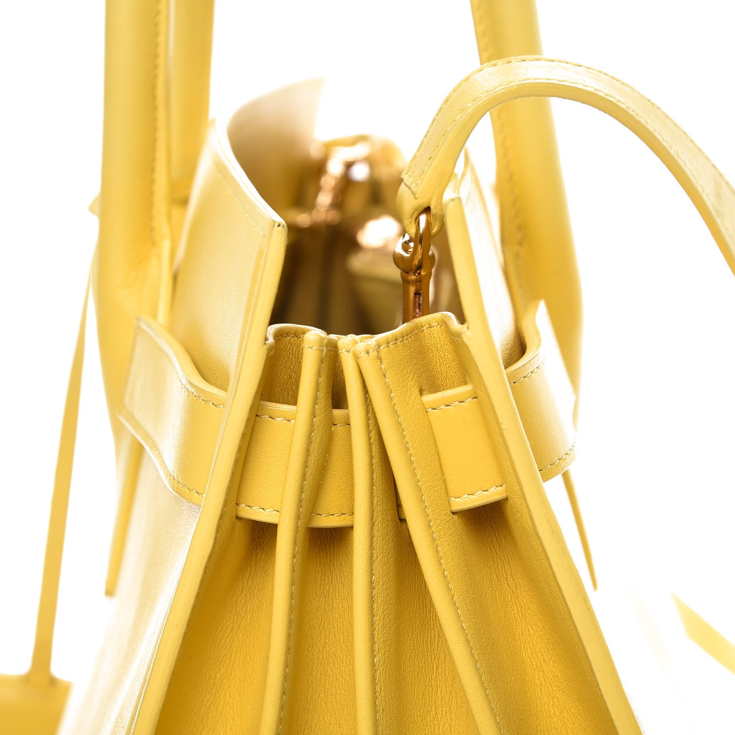 Saint Laurent Grained Calfskin Small Sac De Jour Yellow 11 of 20