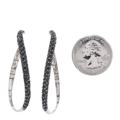 John Hardy Sterling Silver Black Sapphire Kali Lava Hoop Earrings 2 of 4