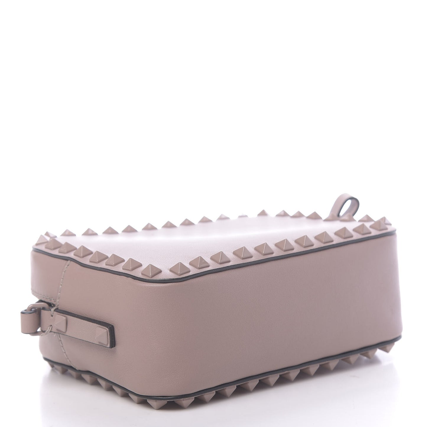 Calfskin Monochrome Rockstud Camera Crossbody Bag Poudre