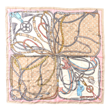 Louis Vuitton Silk Mix and Straps Square 90 Scarf Beige 1 of 4