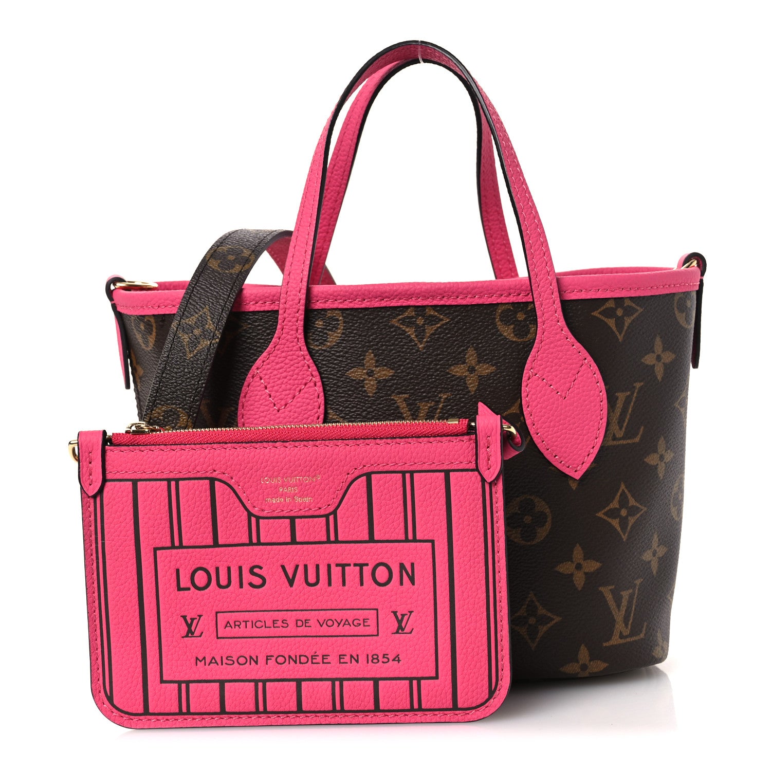 Louis Vuitton Monogram Neverfull Inside Out Bandouliere BB Rose Pondichery 4 of 20