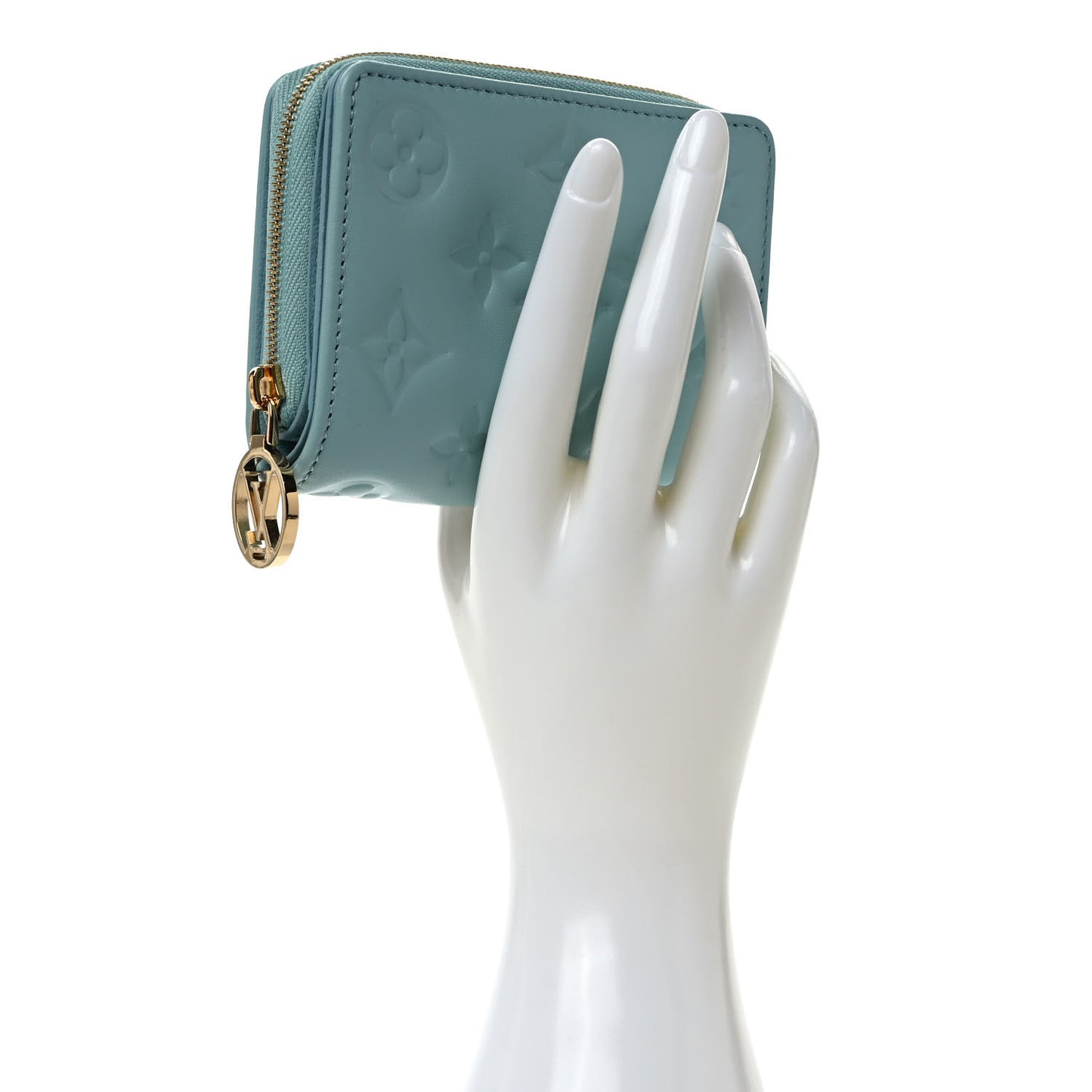 Lambskin Embossed Monogram Lou Coussin Wallet Bleu