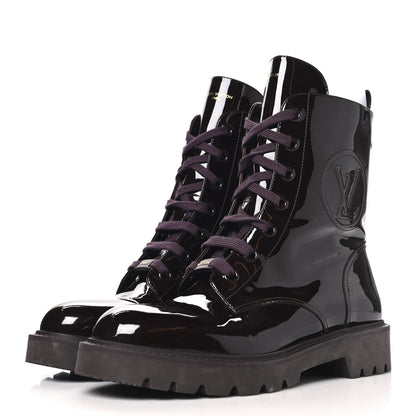 Louis Vuitton Patent Territory Ranger Boots 41 Bordeaux 3 of 8